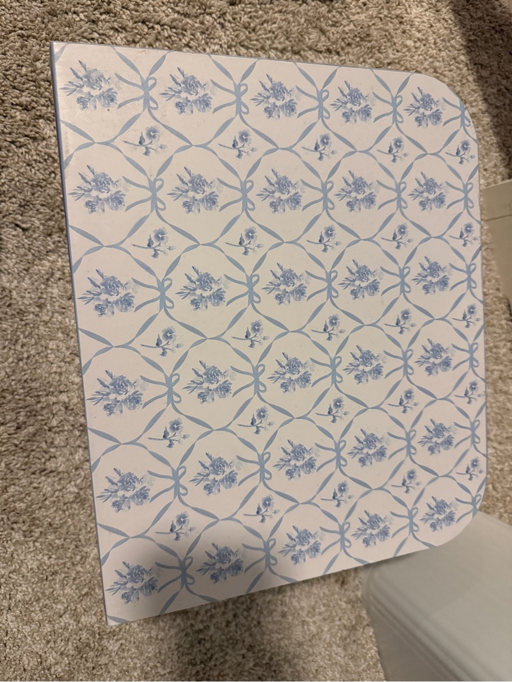 Punch Studio Blue and White Floral Ribbon Wall Panel
